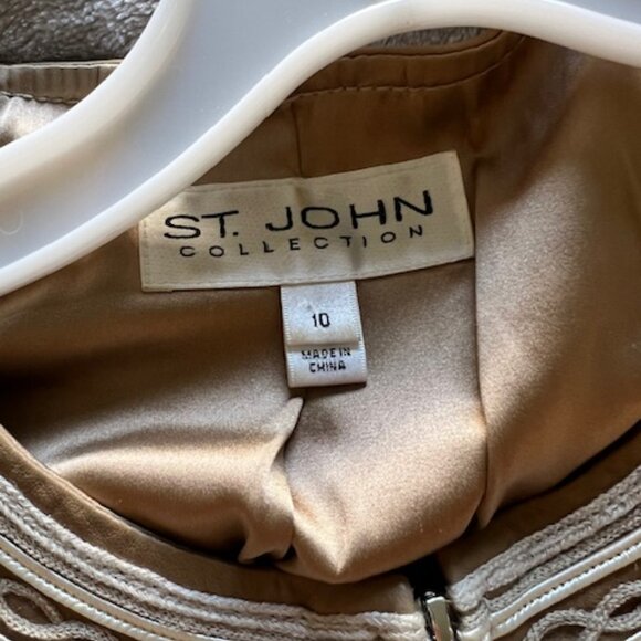 Vintage St. John Collection Leather Zip Jacket with Sequin Detail - Picture 3 of 6